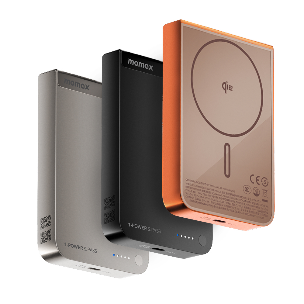 MOMAX 摩米士 5000mAh Qi2 無線磁吸行動電源 (型號1-Power S.Pass) CCC認證