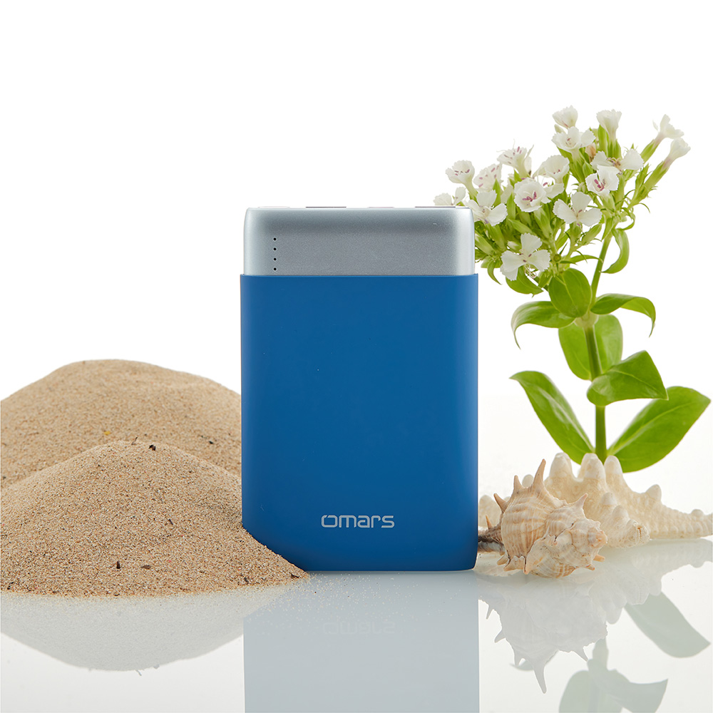 OMARS 炫彩系行動電源-天海藍｜10000mAh｜三孔充電｜標示Wh