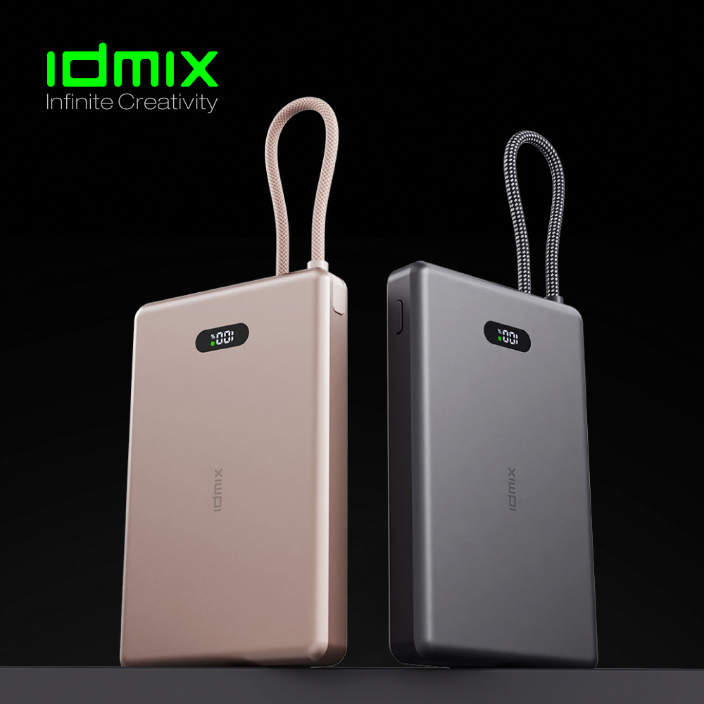 idmix 自帶USB-C線 磁吸無線充行動電源Q10L(36Wh)