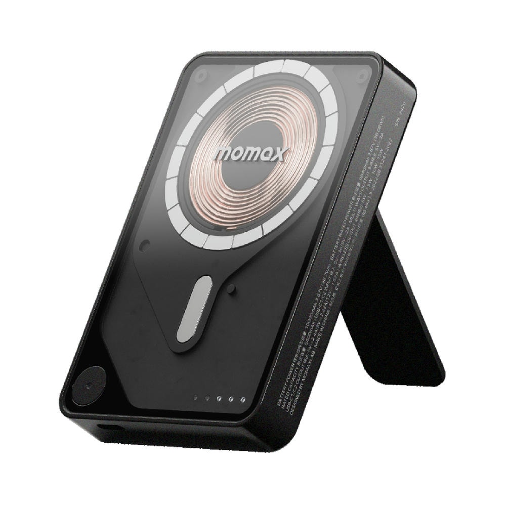 MOMAX 摩米士 10000mAh 磁吸內建USB-C線行動電源-附支架 IP132(型號:1-Power X Pro CCC認證)