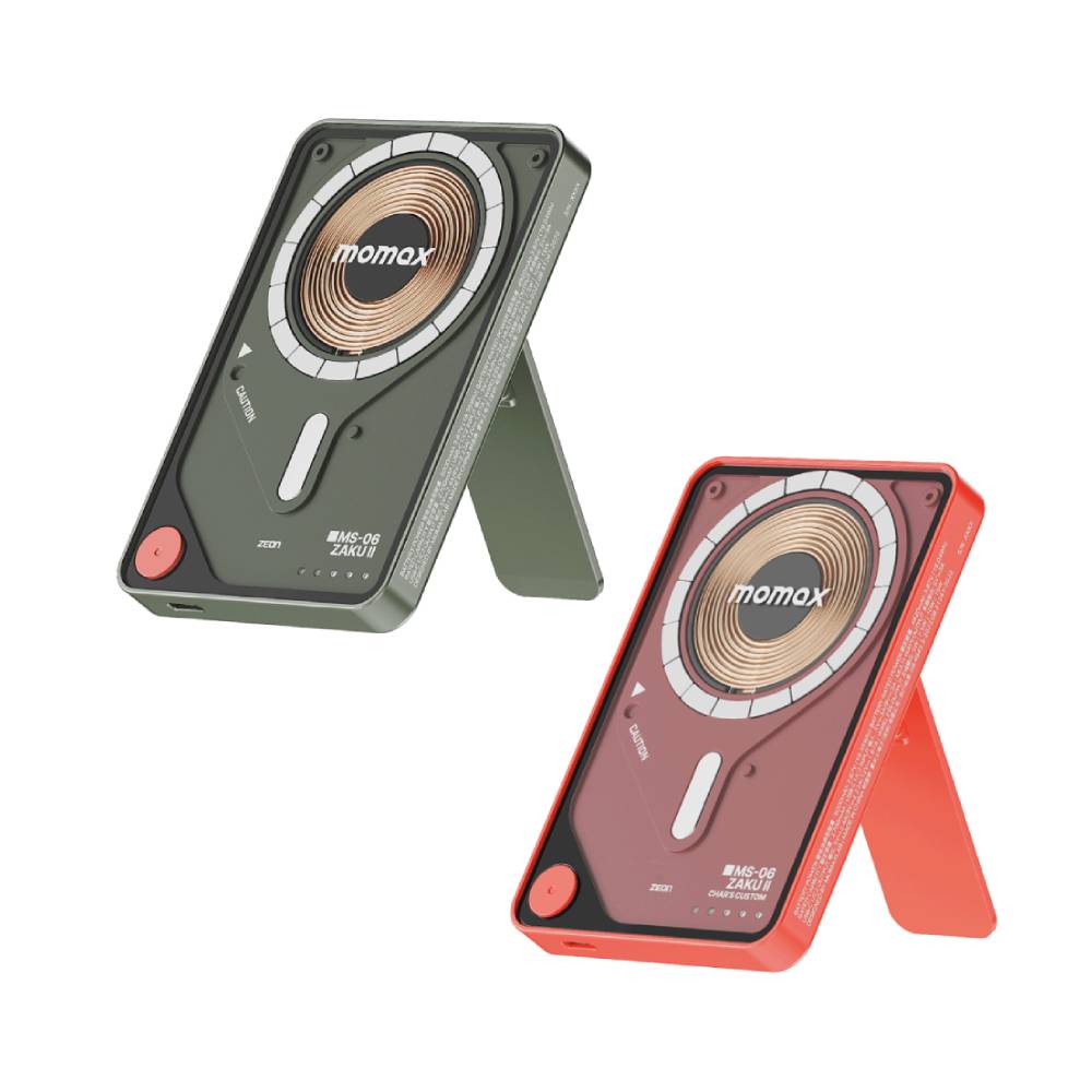 MOMAX 摩米士 1-Power X Pro 5000mAh 磁吸無線充帶線行動電源連支架-(限定款)