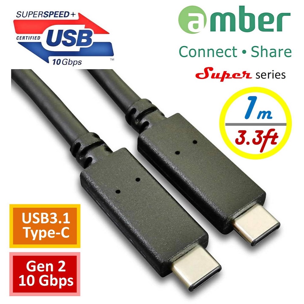 Amber 崴寶 【京徹】USB-IF認證USB 3.1 Gen2 (10 Gbps) Type-C to C傳輸充電線_1M 100W PD快充/4K60Hz影音直通