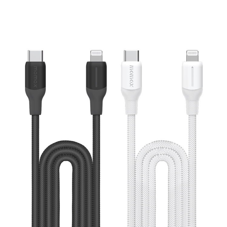 MOMAX 摩米士 1-Link Flow MFi認證 USB-C to Lightning 編織充電線-(2m) DL55
