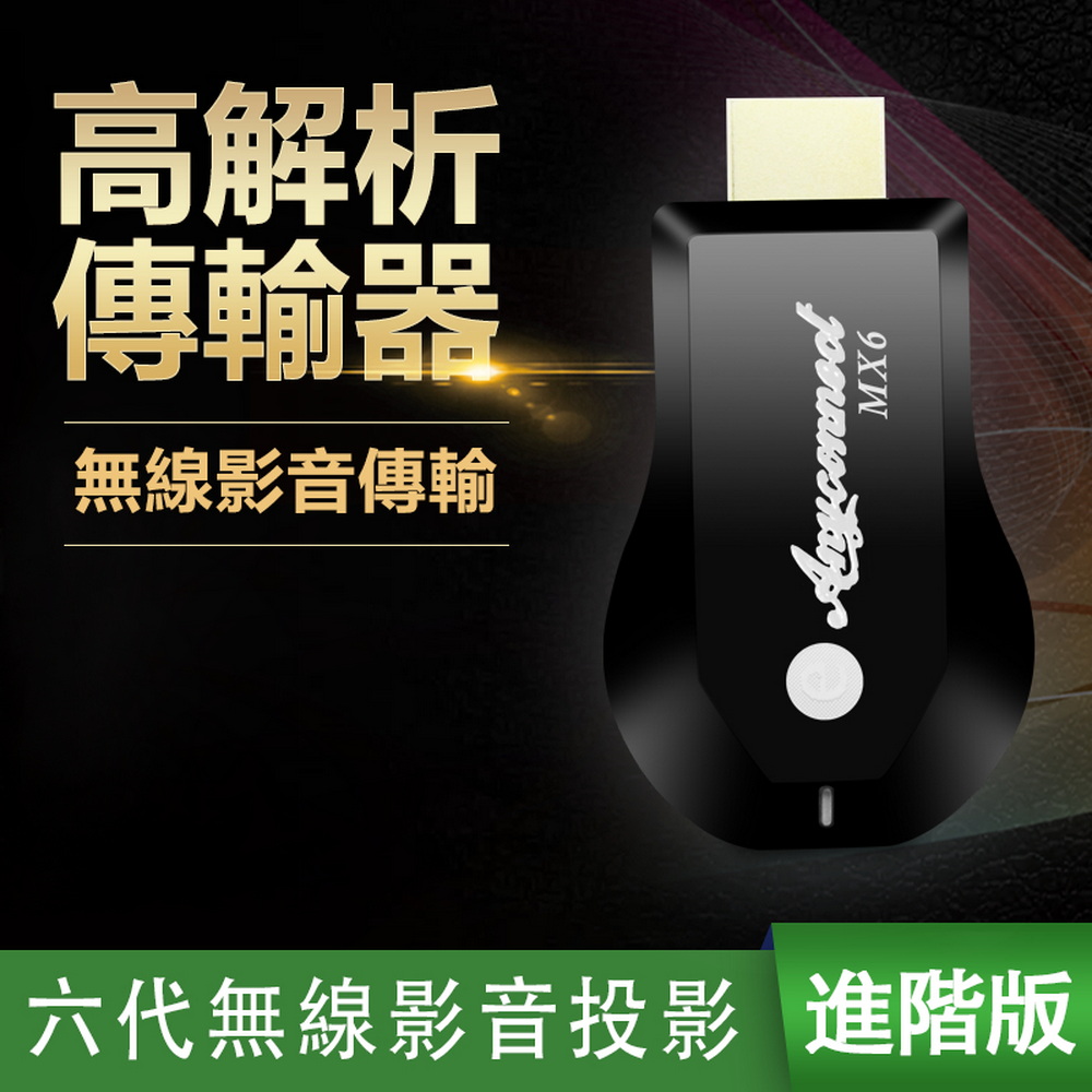 【六代MX6進階版】Anyconnect高清全自動無線影音鏡像器(附4大好禮)