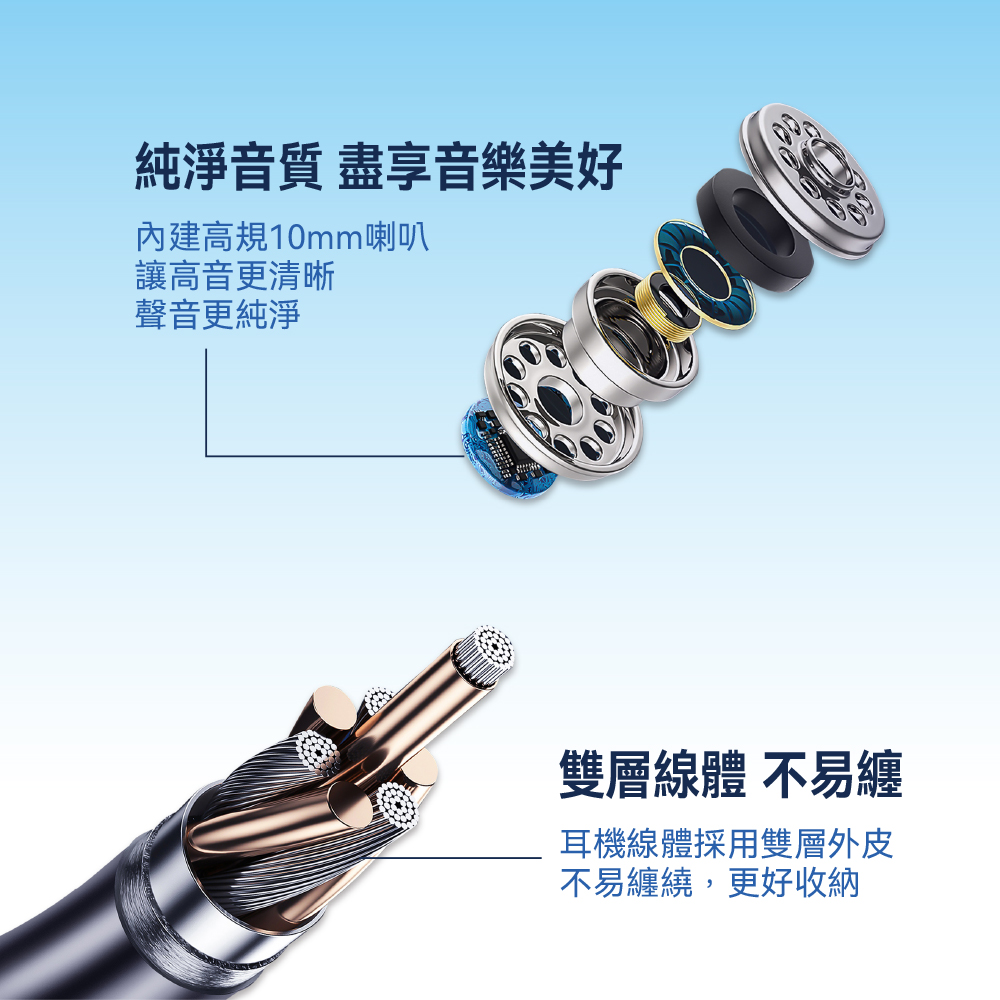 HP 惠普TypeC金屬有線耳機DHH-1127高質感耳機線耐用好收不纏繞- PChome