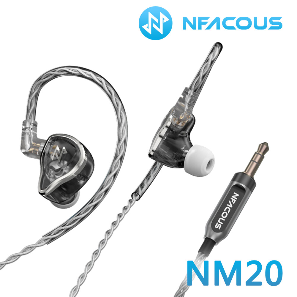 NF Audio NM20 電調動圈入耳式監聽耳機-透灰