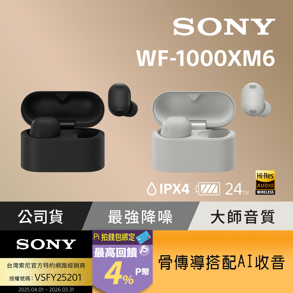 SONY 索尼 WF-1000XM6 旗艦真無線藍牙耳機(其他規格)