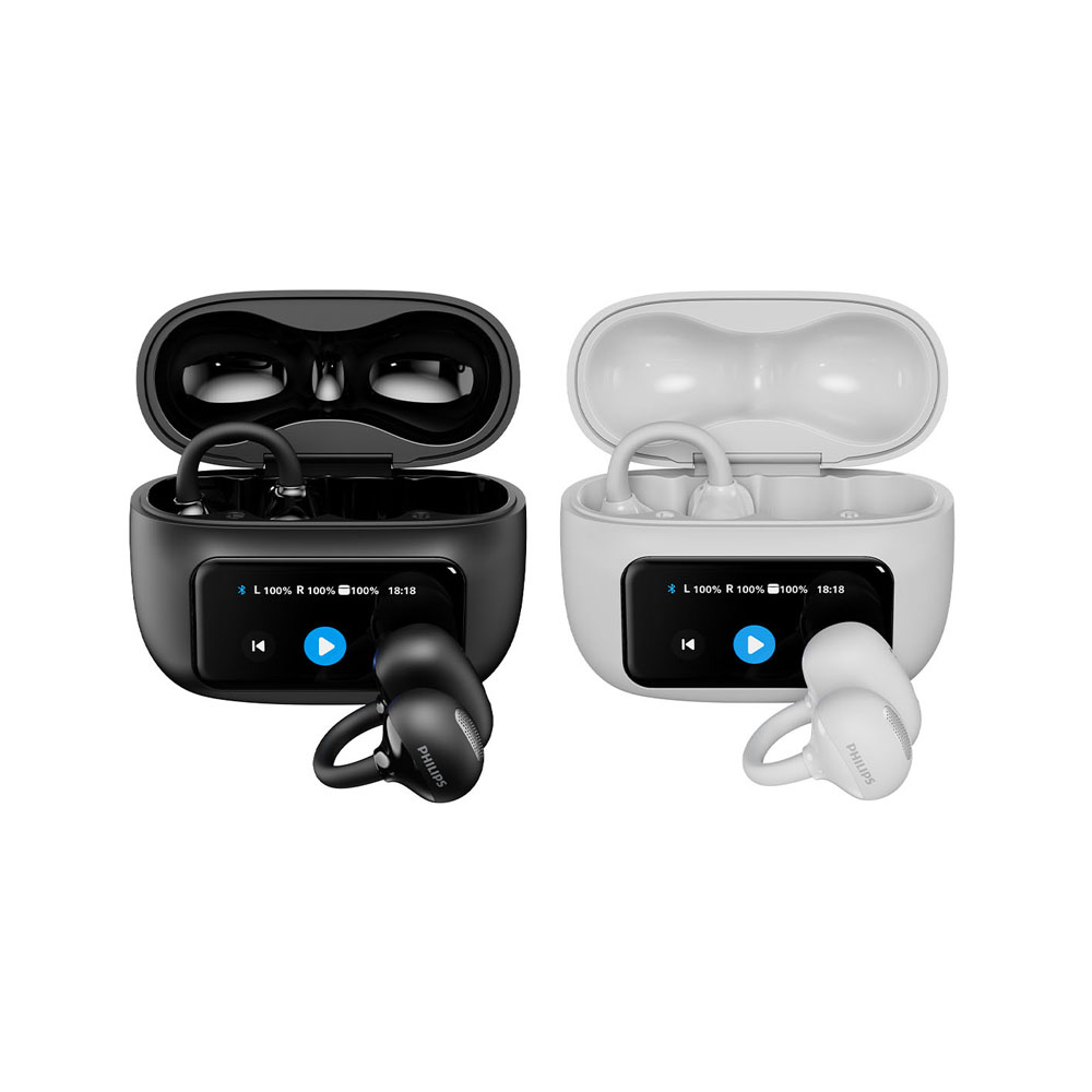 PHILIPS 飛利浦 TAQ5030 免入耳秒快切 耳夾式耳機再升級!智慧觸控螢幕 舒適便捷 一機搞定!