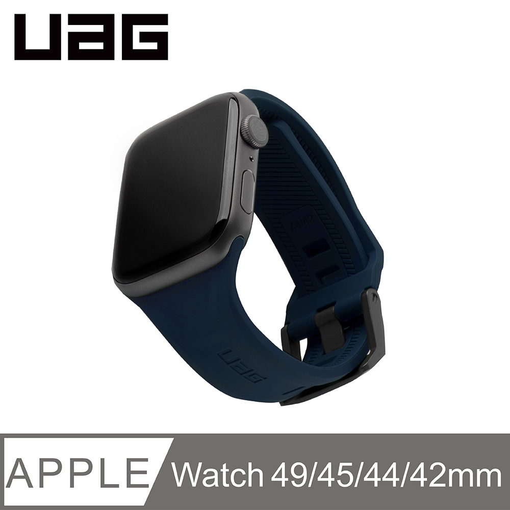 UAG Apple Watch 42/44mm 潮流矽膠錶帶-藍- PChome 24h購物