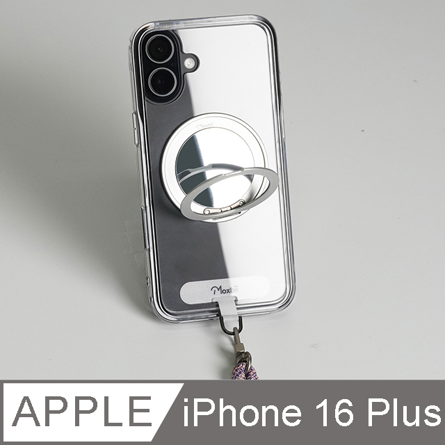 Moxbii 【Mira Winks】極空戰甲-單鏡無蓋版 For iPhone 16 Plus 旋轉磁吸支架+鏡面+掛片 保護殼