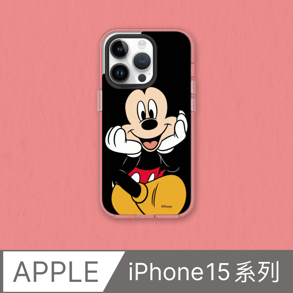 RHINOSHIELD 犀牛盾 iPhone 15/Plus/Pro/Max Clear MagSafe兼容 抗黃化透明防摔磁吸手機殼|迪士尼-米奇-米奇看著你