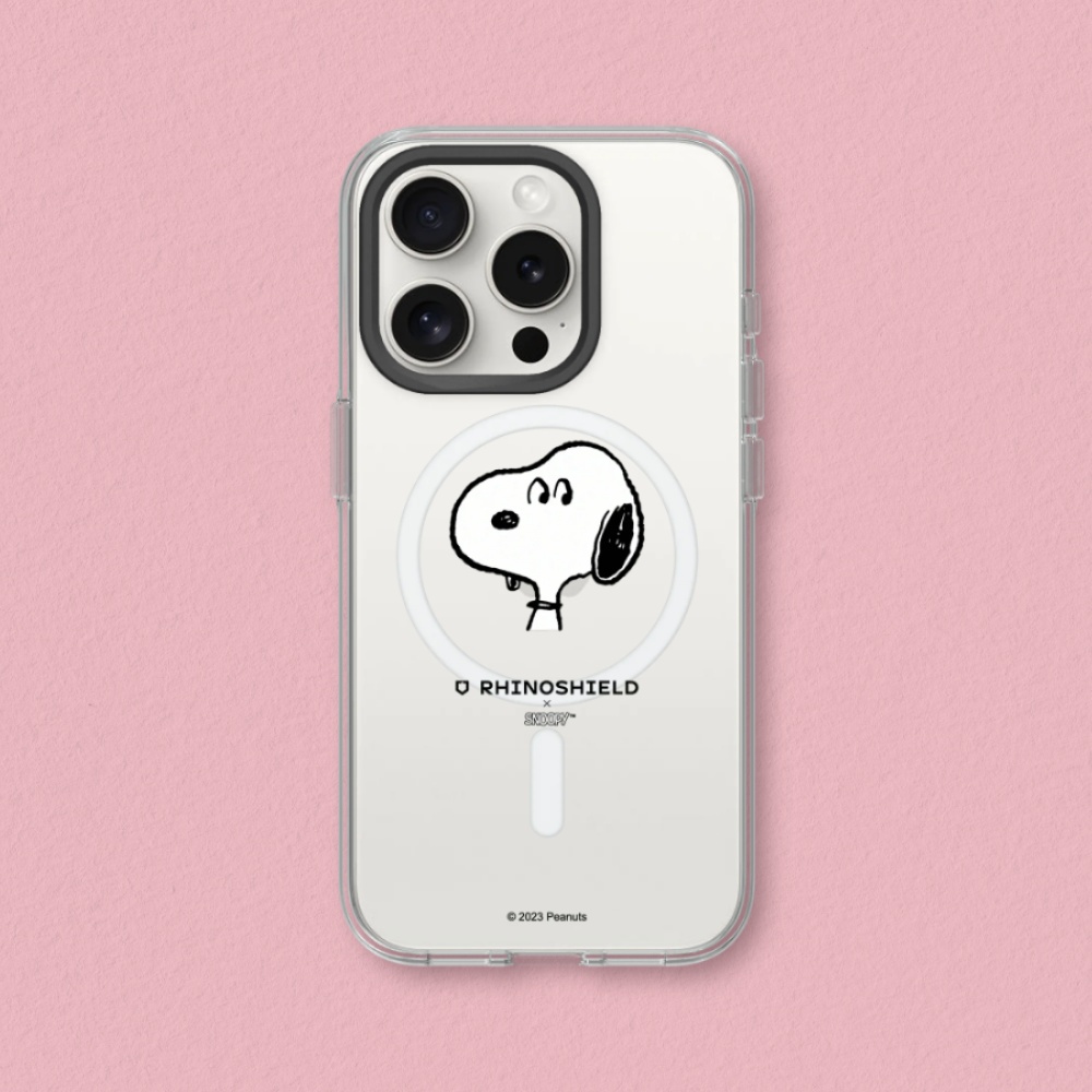 RHINOSHIELD 犀牛盾 iPhone 15/Plus/Pro/Max Clear MagSafe兼容 透明防摔磁吸手機殼｜Snoopy史努比-經典-Snoopy史努比