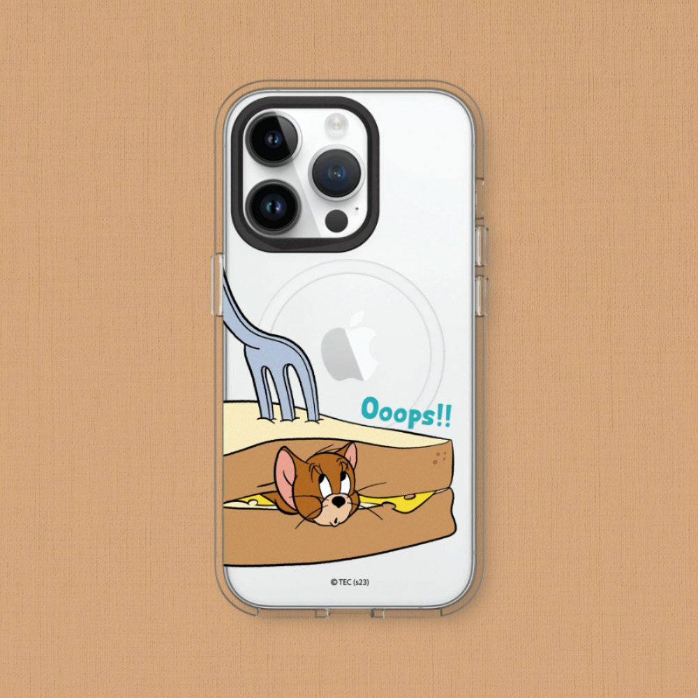 RHINOSHIELD 犀牛盾 iPhone 15/Plus/Pro/Max Clear MagSafe兼容 透明防摔磁吸手機殼｜湯姆貓與傑利鼠-傑利鼠夾心三明治
