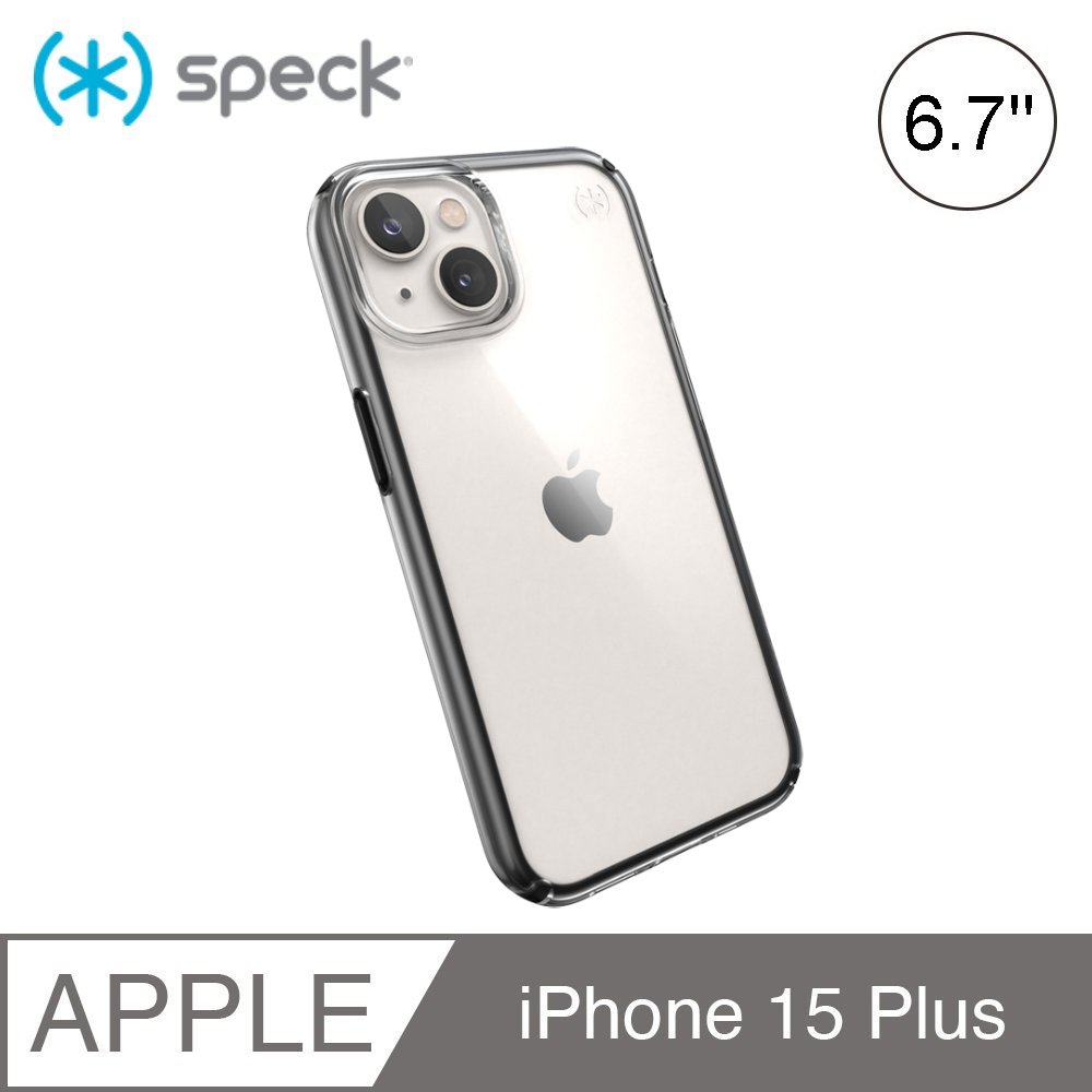 Speck Perfect Clear Geo iPhone 15 Plus 6.7吋 透明抗菌防摔殼