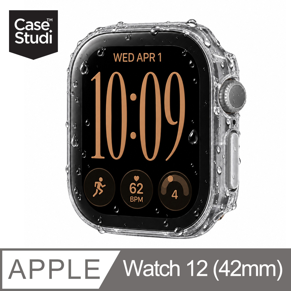 CaseStudi Apple Watch 12 (42mm 鋁合金/鈦金屬機型) Waterproof 防水玻璃錶殼