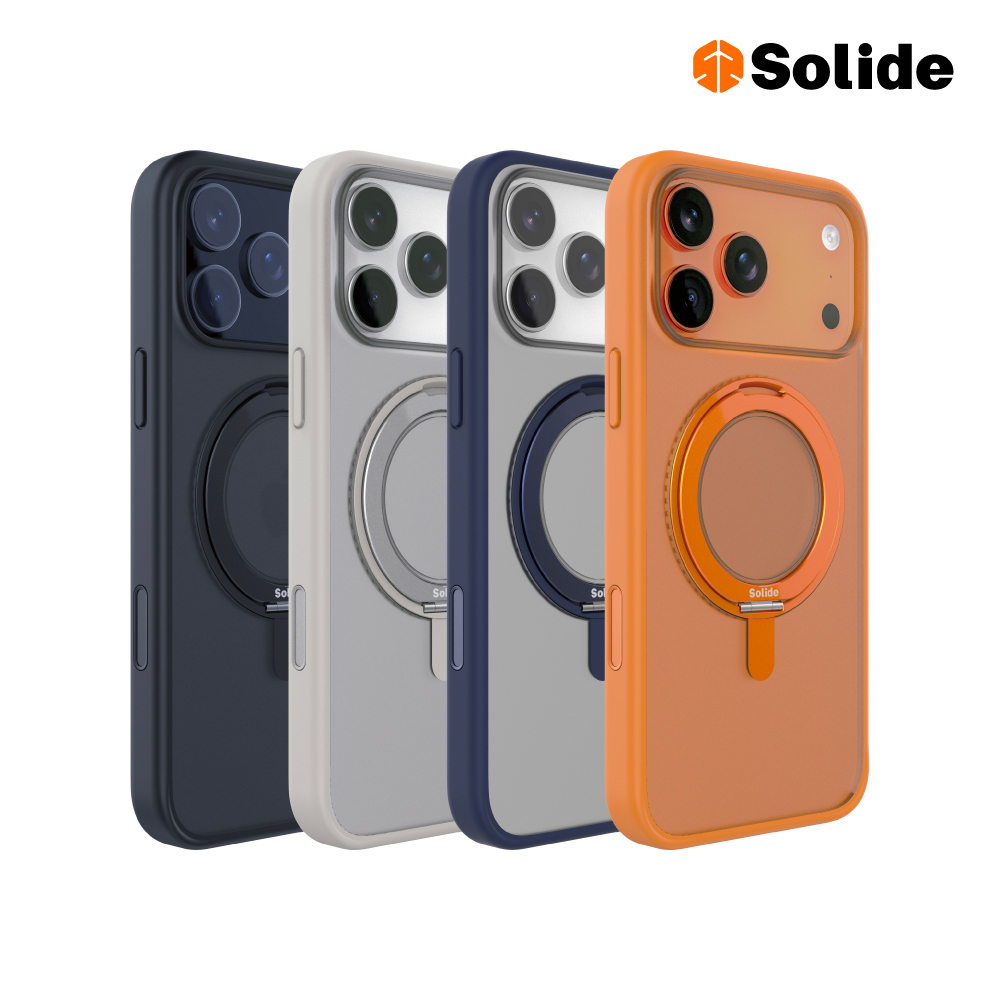 SOLiDE iPhone  Air /17 系列 RINGO 360度磁環支架手機殼(iPhone 17/Air /17 Pro/17 Pro Max)