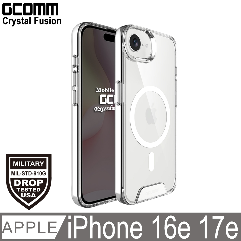GCOMM iPhone 16e 17e 磁吸晶透軍規防摔殼 Crystal Fusion MagSafe