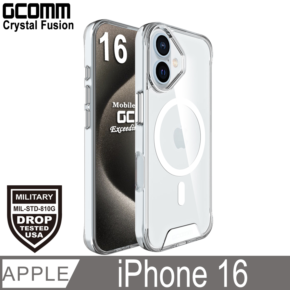 GCOMM iPhone 16 磁吸晶透軍規防摔殼 Crystal Fusion MagSafe