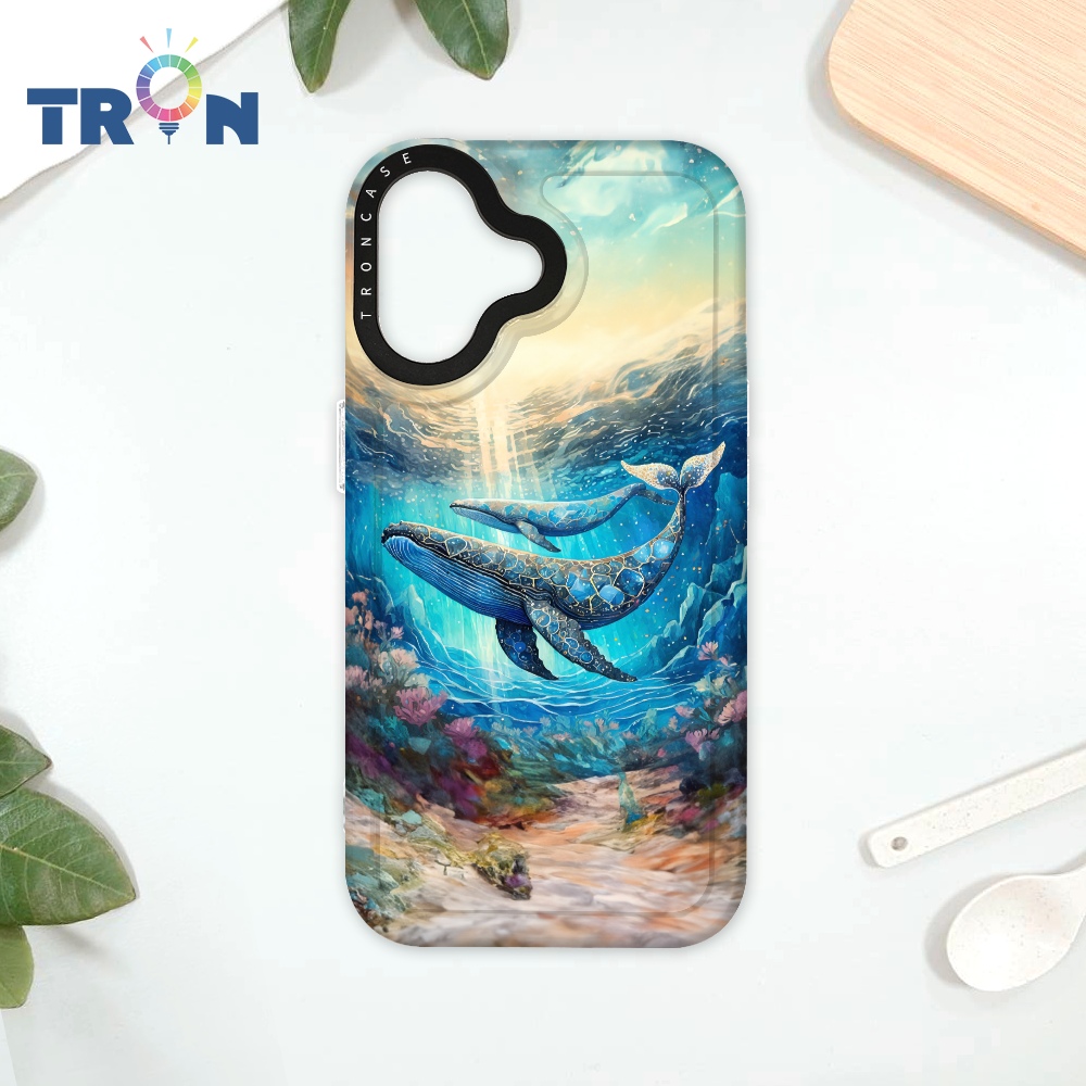 TRON iPhone 16 大海鯨魚系列 太空殼 透白款 手機殼