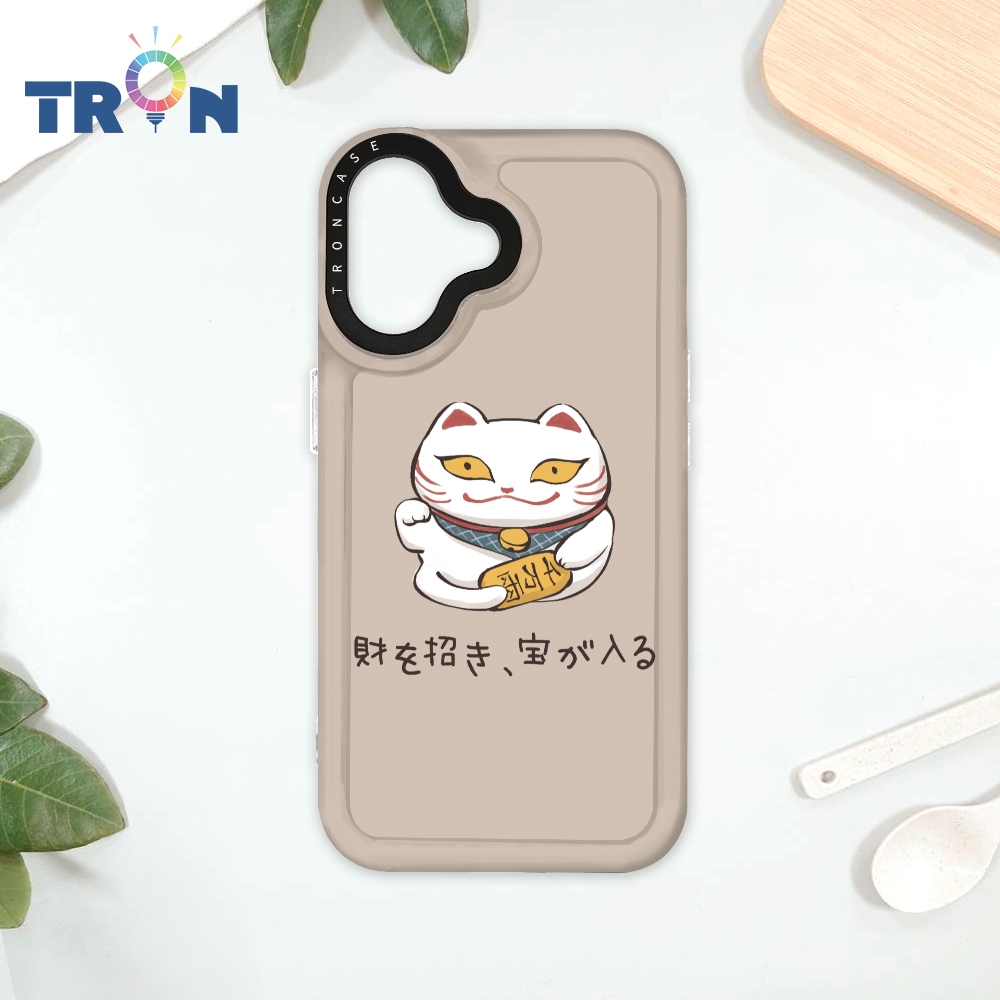 TRON iPhone 16 俄羅斯方塊招財貓O型系列 太空殼 透白款 手機殼