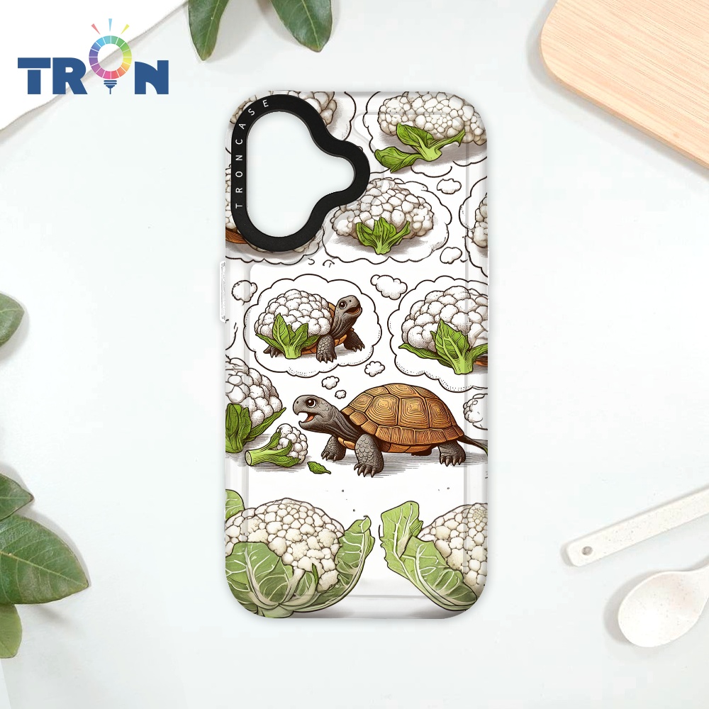 TRON iPhone 16 烏龜與花椰菜系列 太空殼 透白款 手機殼