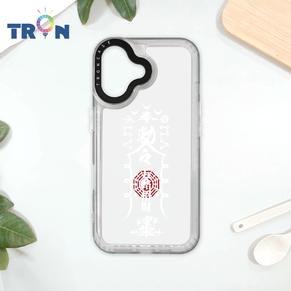 TRON iPhone 16 白色招財符咒 太空殼 透白款 手機殼