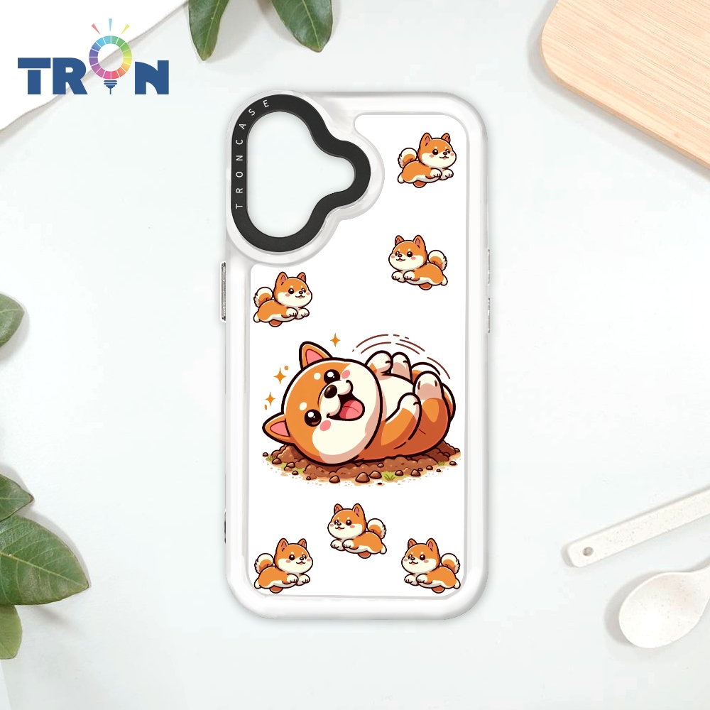 TRON IPhone 16 柴犬翻滾 太空殼 透黑款 手機殼