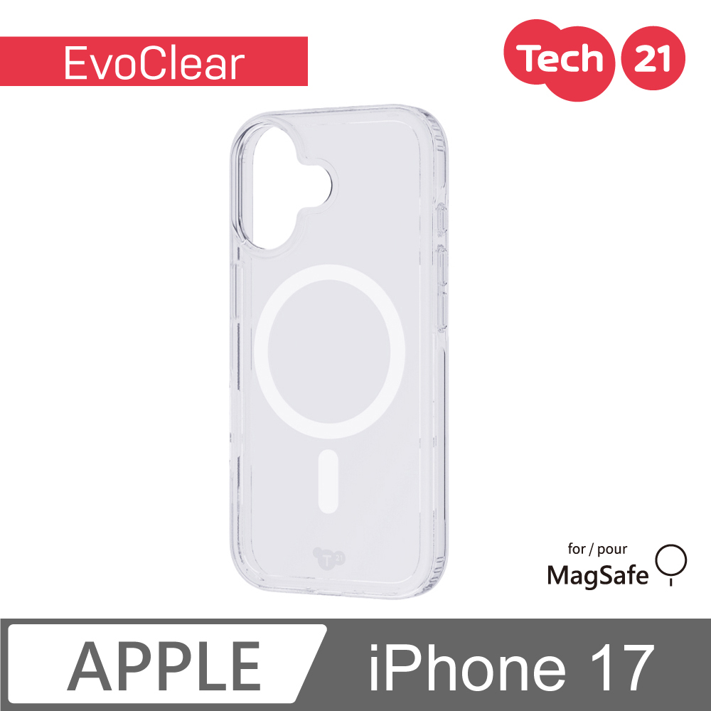 Tech21 iPhone 17 6.3吋 EvoClear 磁吸晶透保護殼-透明