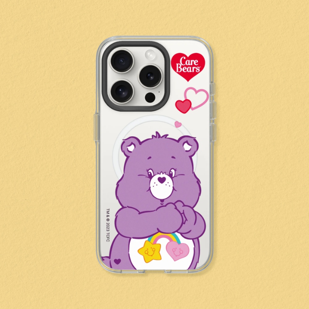 RHINOSHIELD 犀牛盾 iPhone 15/Plus/Pro/Max Clear MagSafe兼容 抗黃化透明防摔磁吸手機殼｜Care Bears-Best Friend Bear