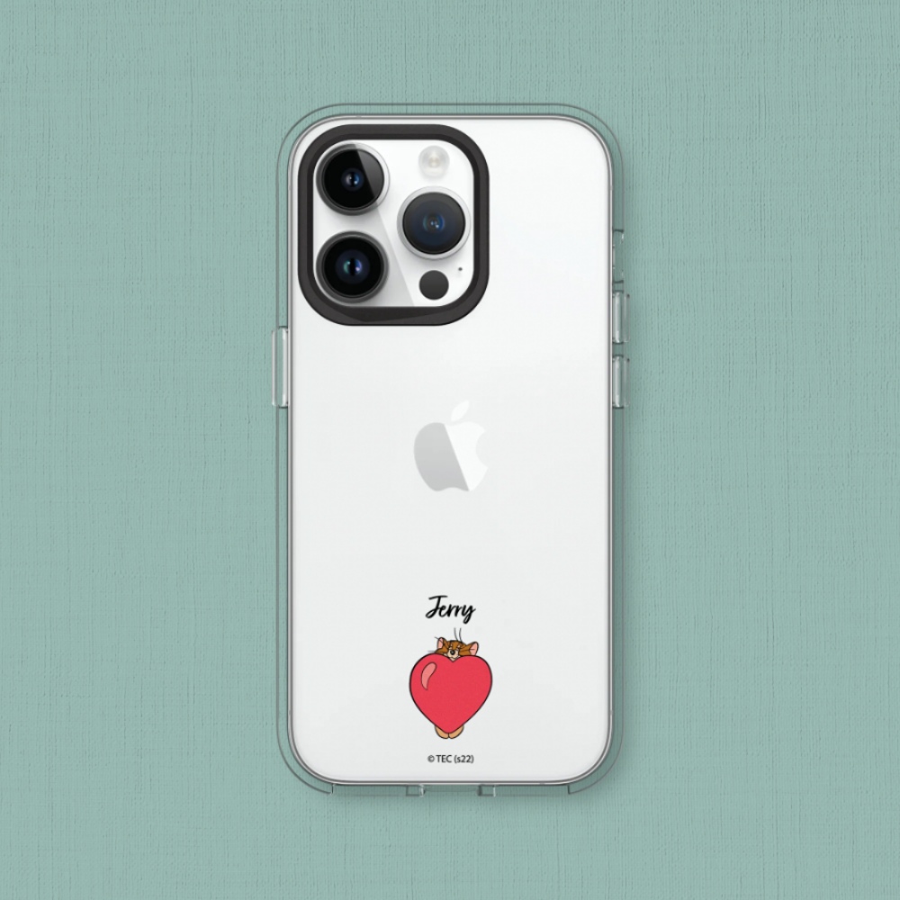 RHINOSHIELD 犀牛盾 iPhone 14系列Clear透明防摔手機殼湯姆貓與傑利鼠系列-貼紙系列-愛心傑利鼠