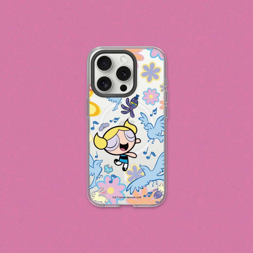RHINOSHIELD 犀牛盾 iPhone 14/Plus/Pro/Pro Max Clear(MagSafe 兼容)透明防摔手機殼｜飛天小女警系列-泡泡