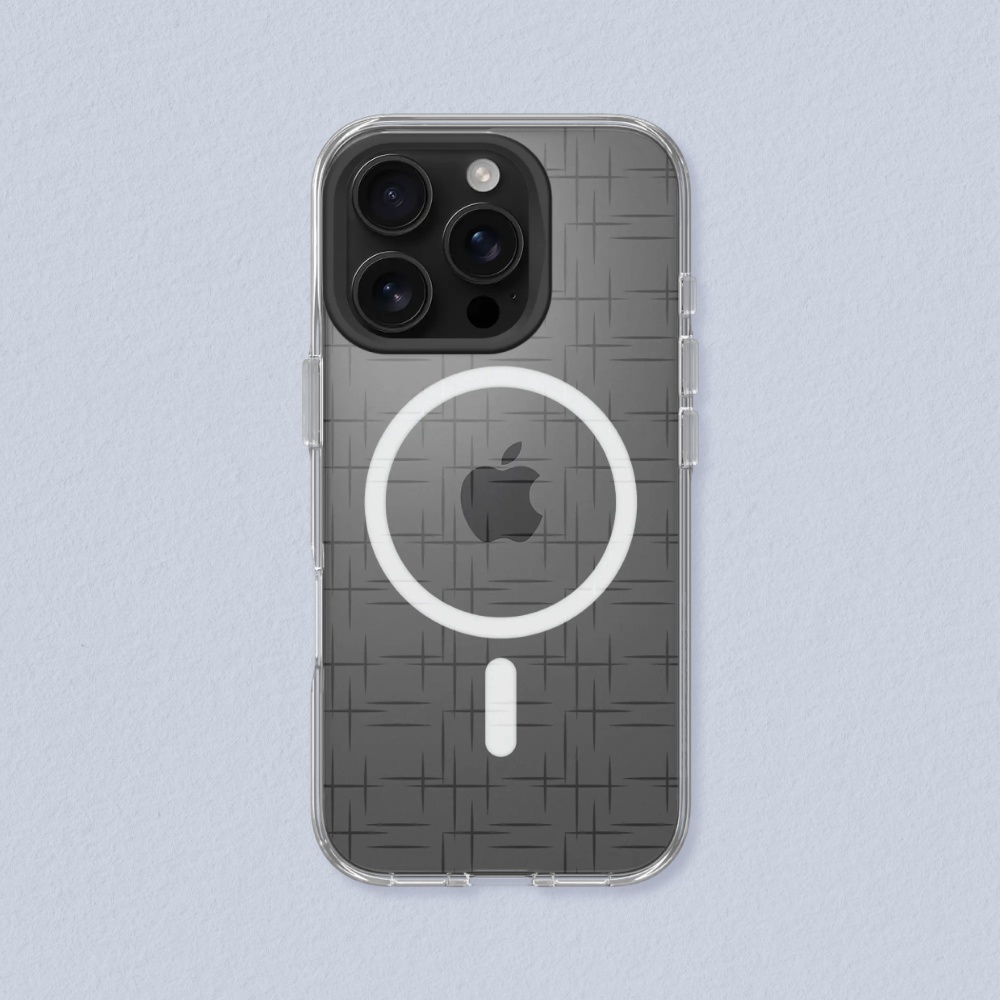 RHINOSHIELD 犀牛盾 iPhone 12/Pro/Pro Max Clear(MagSafe兼容)透明防摔手機殼-獨家設計玻璃紋理-十字花紋玻璃