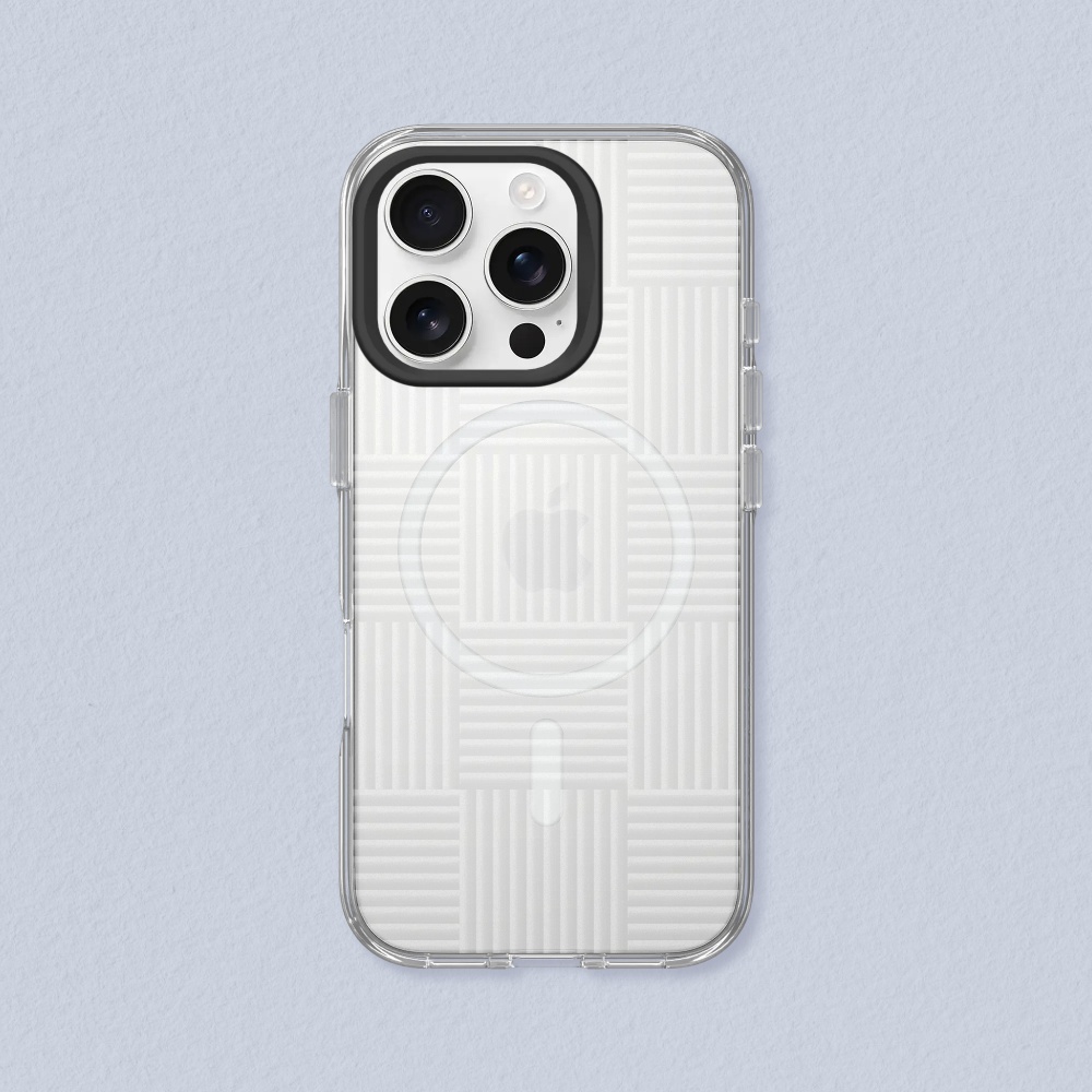 RHINOSHIELD 犀牛盾 iPhone 12/Pro/Pro Max Clear(MagSafe兼容)透明防摔手機殼-獨家設計玻璃紋理-編織紋理玻璃