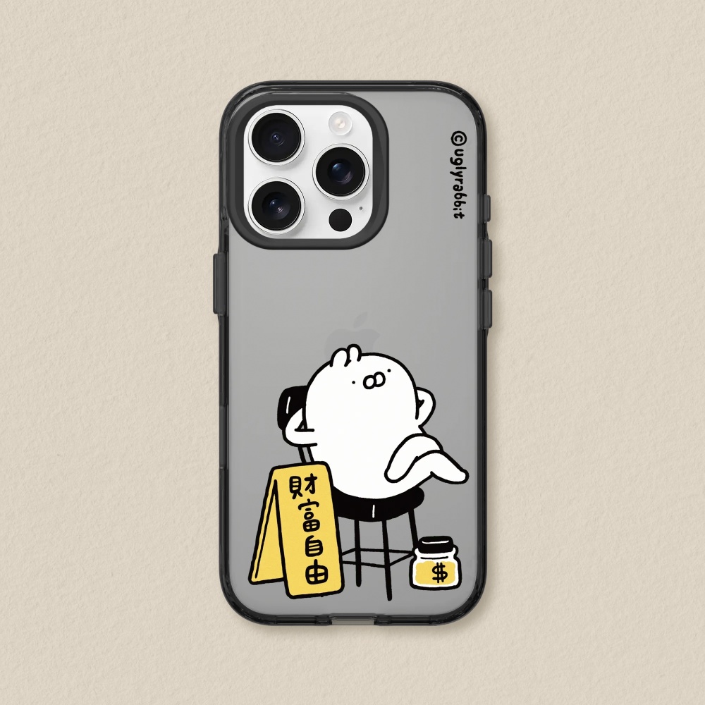 RHINOSHIELD 犀牛盾 iPhone 13 JellyTint透明防摔手機殼-醜白兔-財富自由啦!(多色可選)