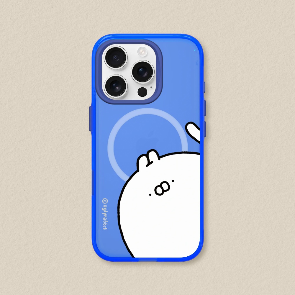 RHINOSHIELD 犀牛盾 iPhone 16/Plus/Pro/Pro Max JellyTint 磁吸透明防摔手機殼｜相機鍵按鈕版｜醜白兔-大臉經典款