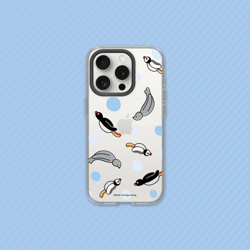 RHINOSHIELD 犀牛盾 iPhone 17e/16e 共用 Clear 抗黃化透明防摔手機殼｜Pingu企鵝家族-一起游泳