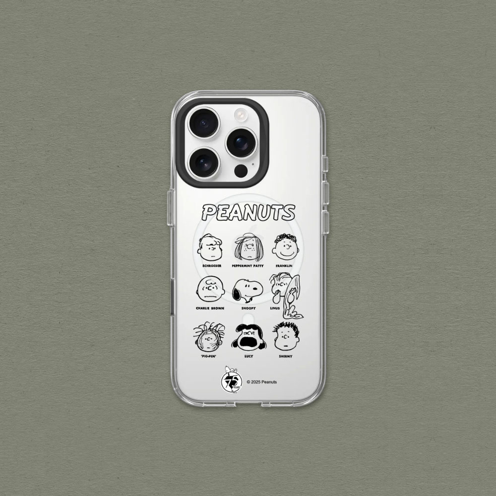 RHINOSHIELD 犀牛盾 iPhone 13系列Clear(MagSafe 兼容)透明防摔手機殼|Snoopy史努比系列-75週年-經典九宮格