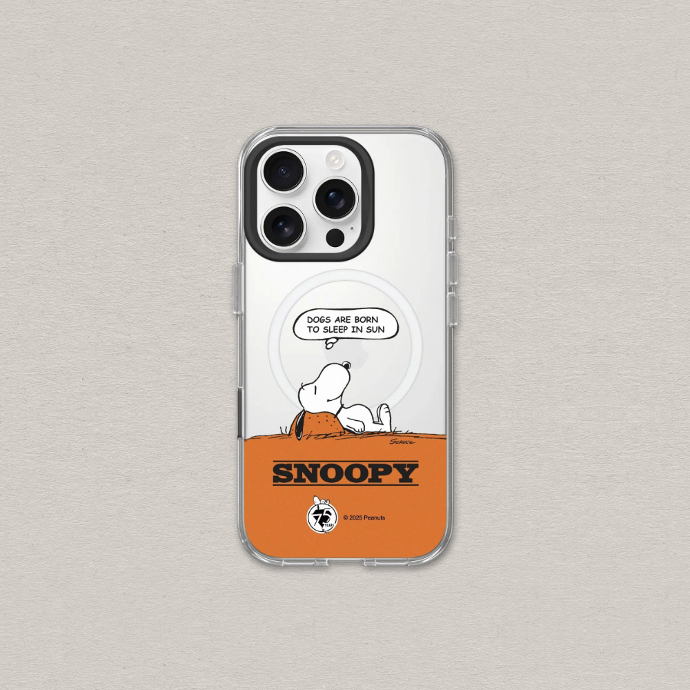 RHINOSHIELD 犀牛盾 iPhone 14系列Clear(MagSafe兼容)透明防摔手機殼|Snoopy史努比-75週年-休息一下