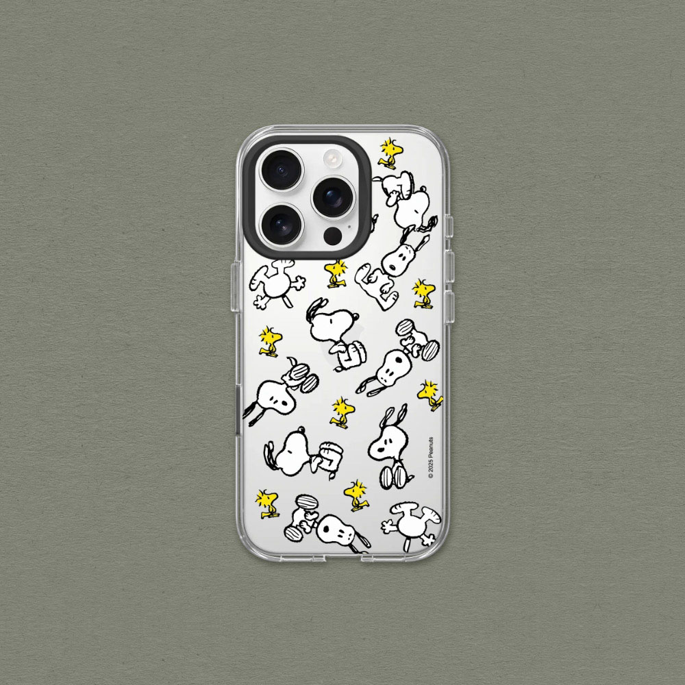 RHINOSHIELD 犀牛盾 iPhone 17e/16e 共用 Clear 抗黃化透明防摔手機殼|Snoopy史努比-滿天飛