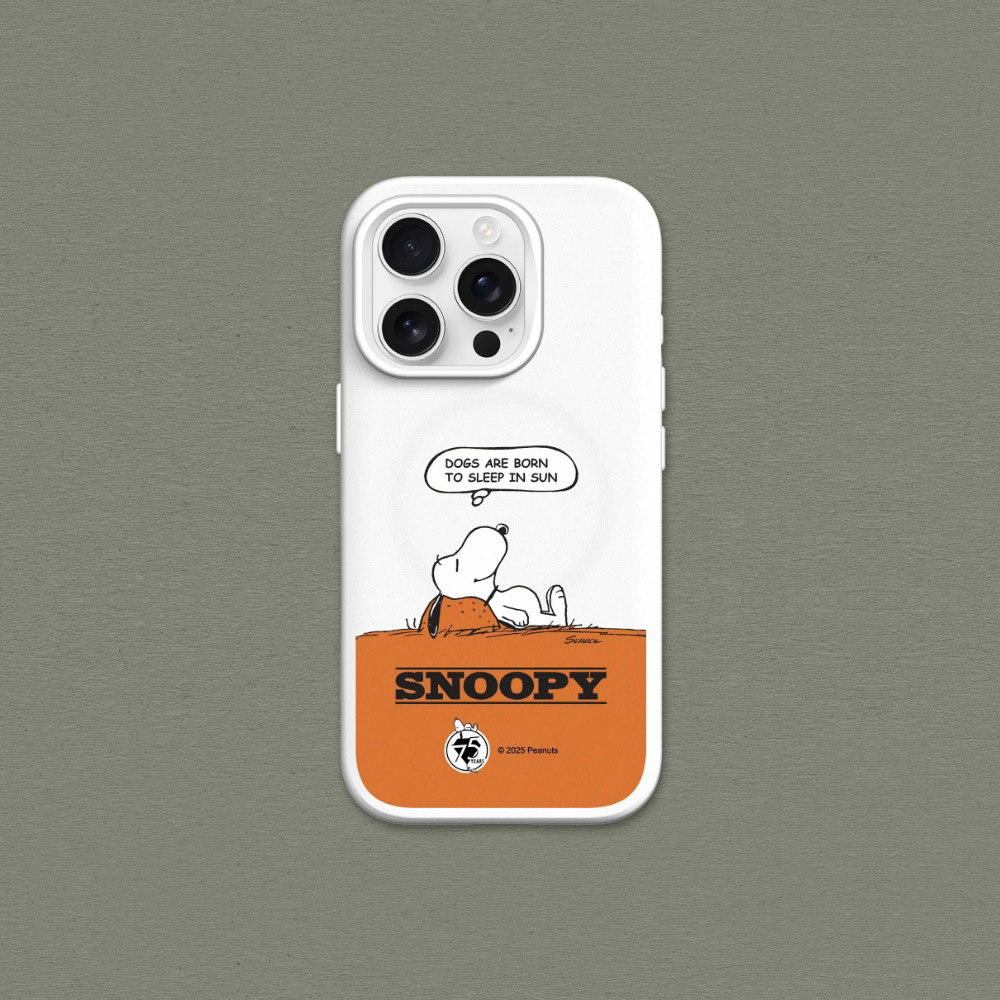 RHINOSHIELD 犀牛盾 iPhone 14/Plus/Pro/Pro Max SolidSuit(MagSafe兼容)防摔手機殼|Snoopy史努比-75週年-休息一下