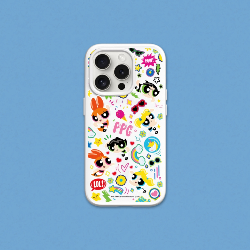 RHINOSHIELD 犀牛盾 iPhone 15/Plus/Pro/Pro Max SolidX 強化吸震緩衝防摔手機殼|飛天小女警-可愛小女警貼紙款