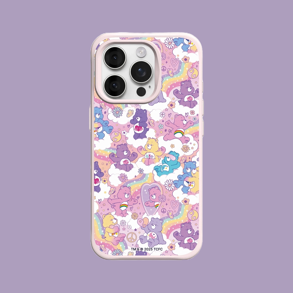 RHINOSHIELD 犀牛盾 iPhone 16/Plus/Pro/Pro Max SolidX 強化吸震緩衝防摔手機殼|Care Bears-粉紫樂園