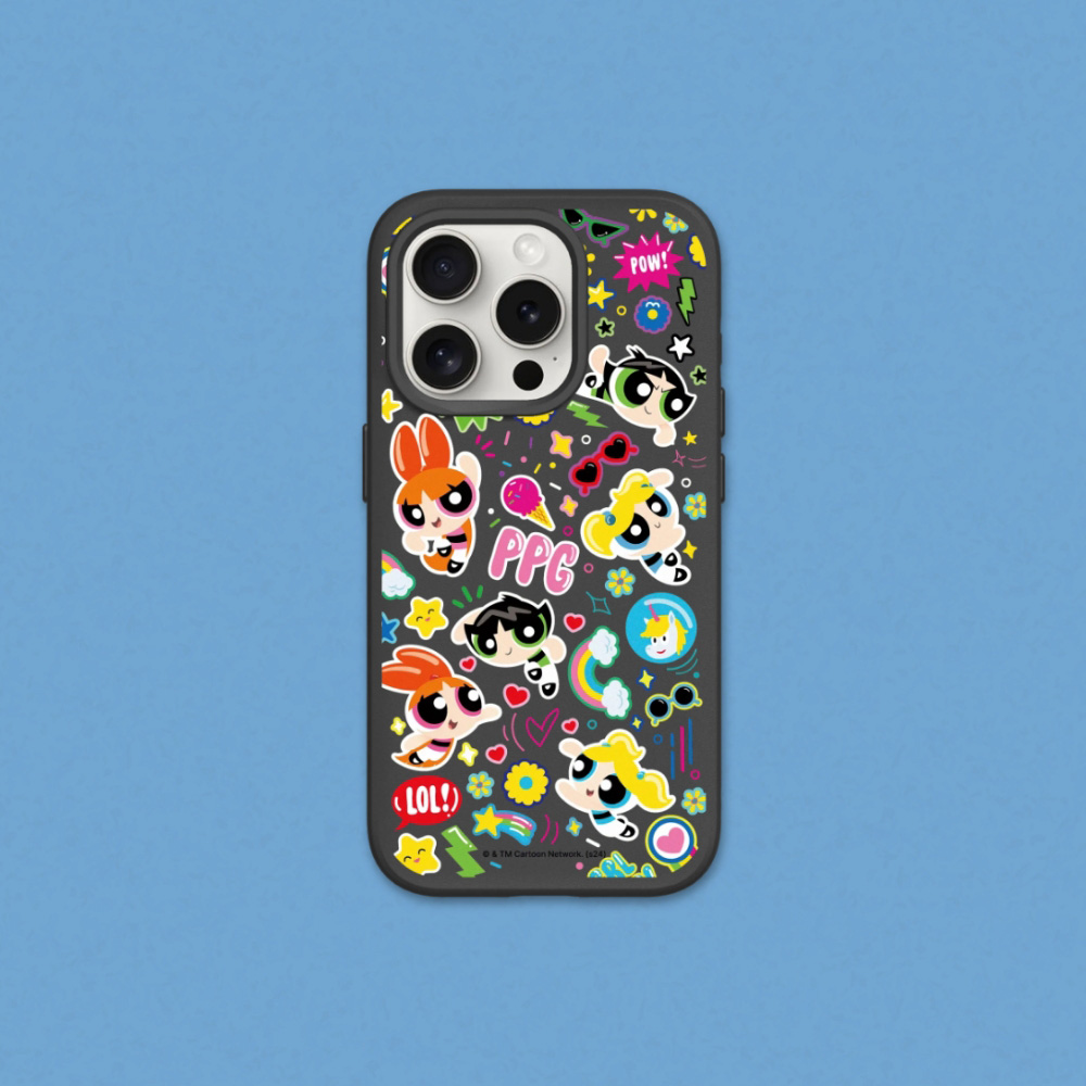 RHINOSHIELD 犀牛盾 iPhone 16/Plus/Pro/Pro Max SolidX 強化吸震緩衝防摔手機殼|飛天小女警-可愛小女警貼紙款