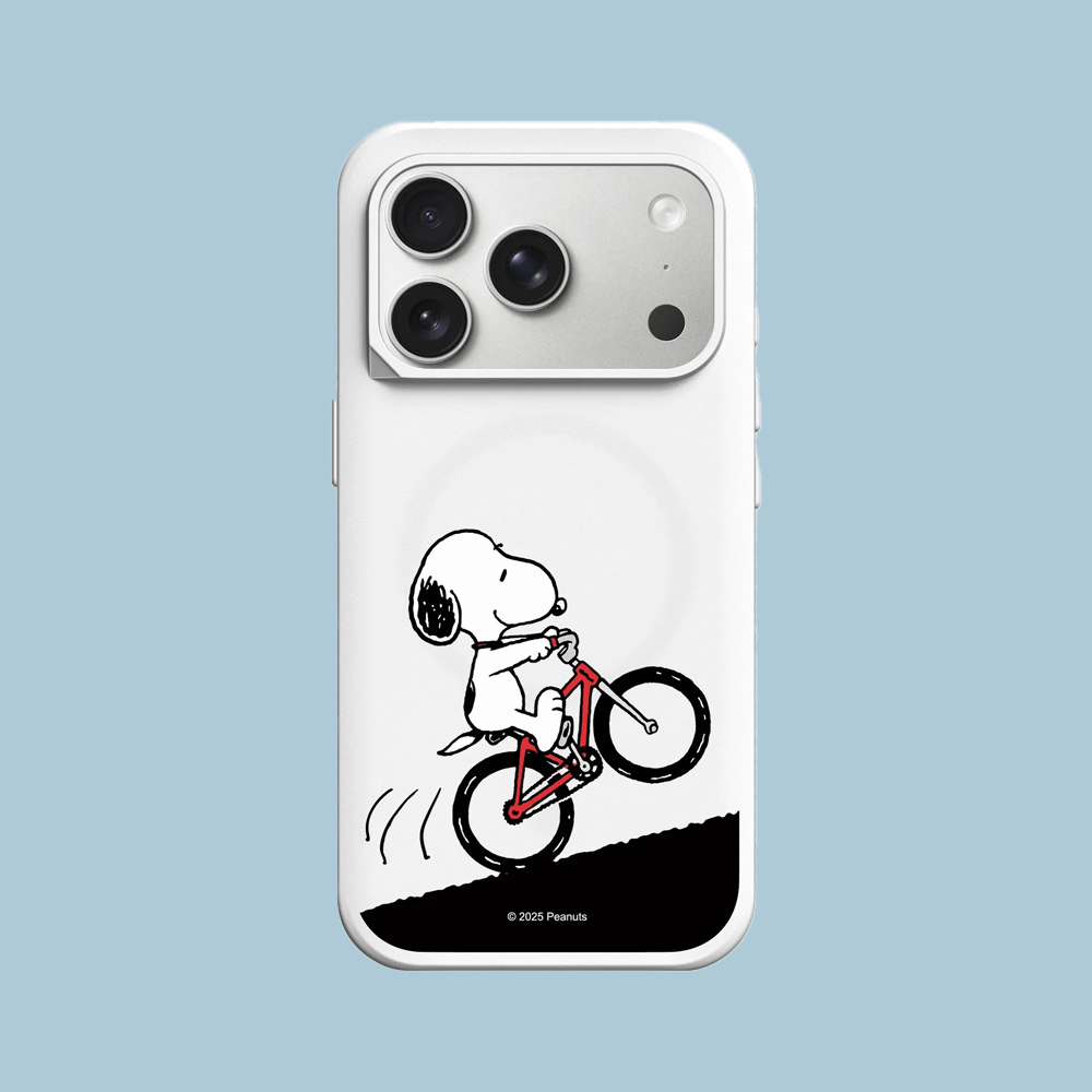 RHINOSHIELD 犀牛盾 iPhone 17/Air/Pro/Max SolidX MagSafe兼容 強化緩衝防摔磁吸手機殼/保護殼|Snoopy史努比-騎腳踏車