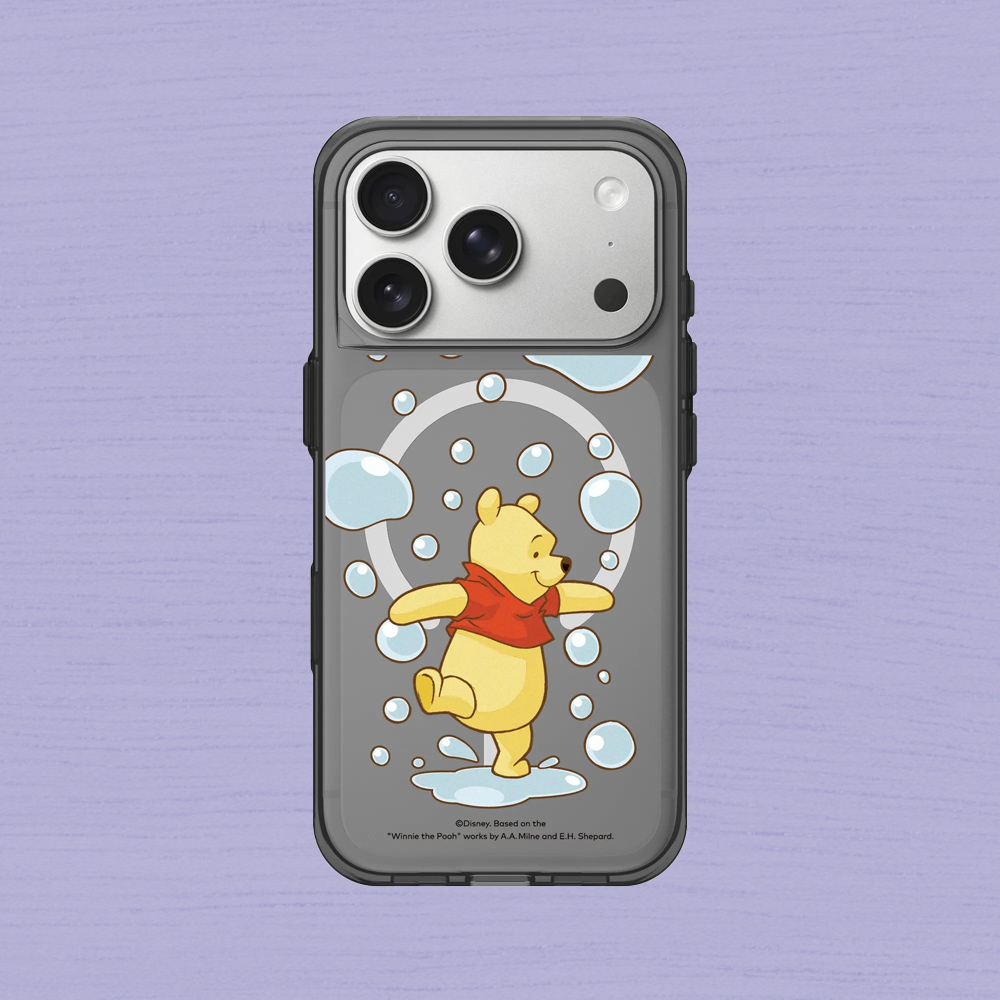 RHINOSHIELD 犀牛盾 iPhone 17/Air/Pro/Max Clear MagSafe兼容 抗黃化透明防摔磁吸手機殼/保護殼|小熊維尼-玩泡泡