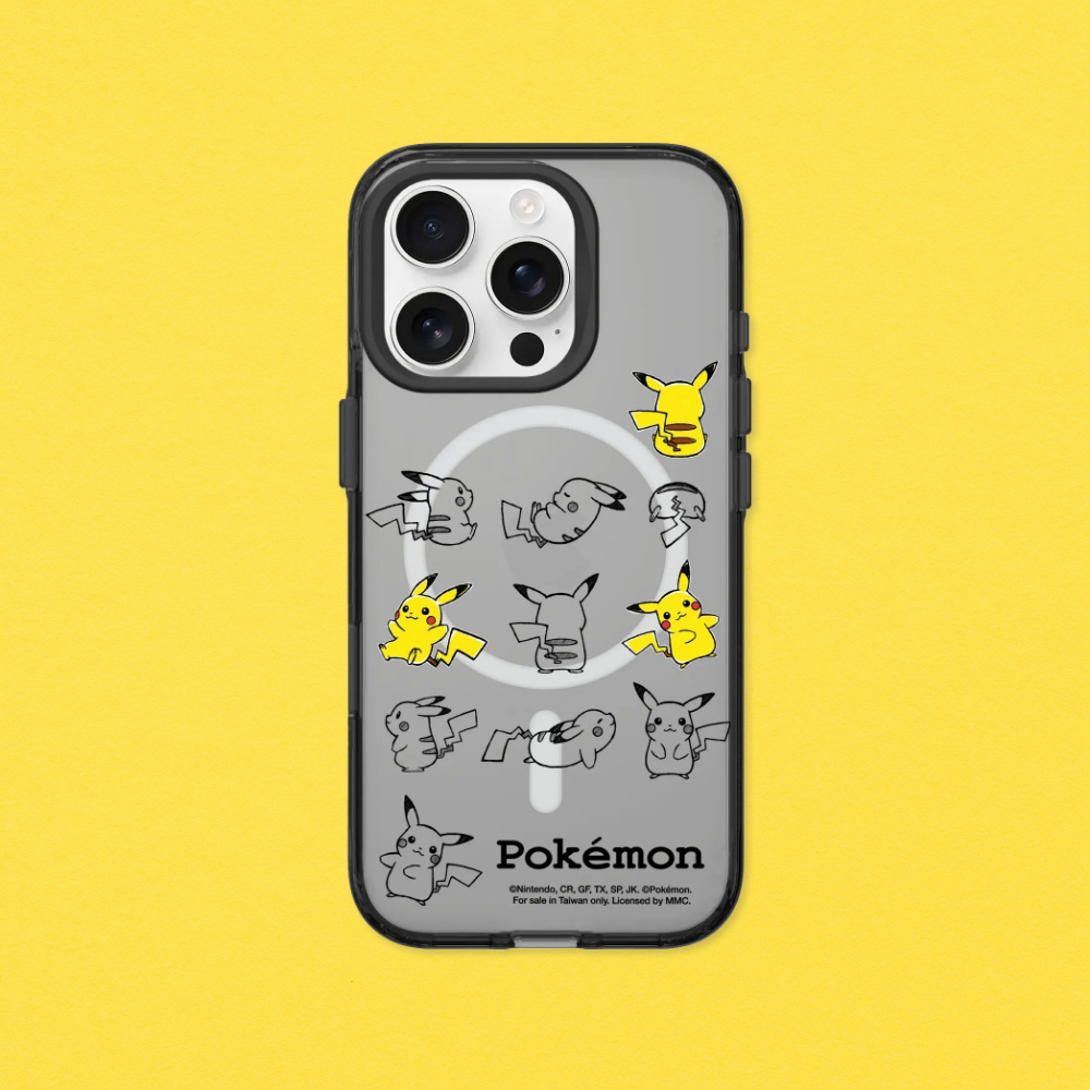 RHINOSHIELD 犀牛盾 iPhone 14/Plus/Pro/Pro Max Clear MagSafe兼容抗黃化透明防摔磁吸手機殼-寶可夢系列-皮卡丘動作大集合