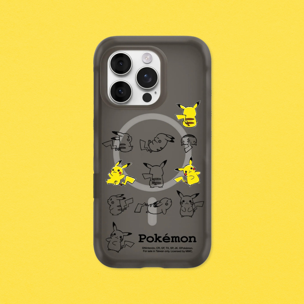RHINOSHIELD 犀牛盾 iPhone 15/Plus/Pro/Pro Max AirX MagSafe兼容 氣墊緩衝磁吸防摔手機殼-寶可夢系列-皮卡丘動作大集合