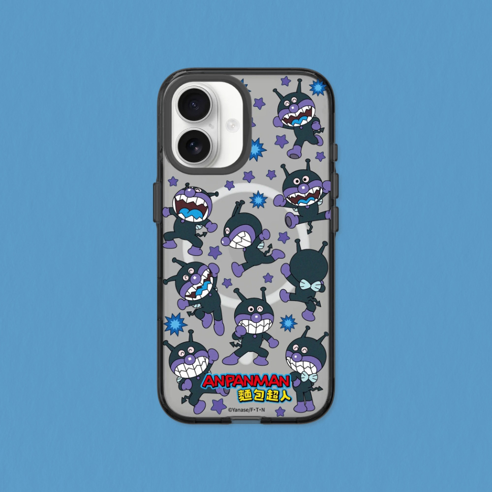RHINOSHIELD 犀牛盾 iPhone 14/Plus/Pro/Pro Max Clear MagSafe兼容 抗黃化透明防摔磁吸手機殼|麵包超人-手舞足蹈的細菌人