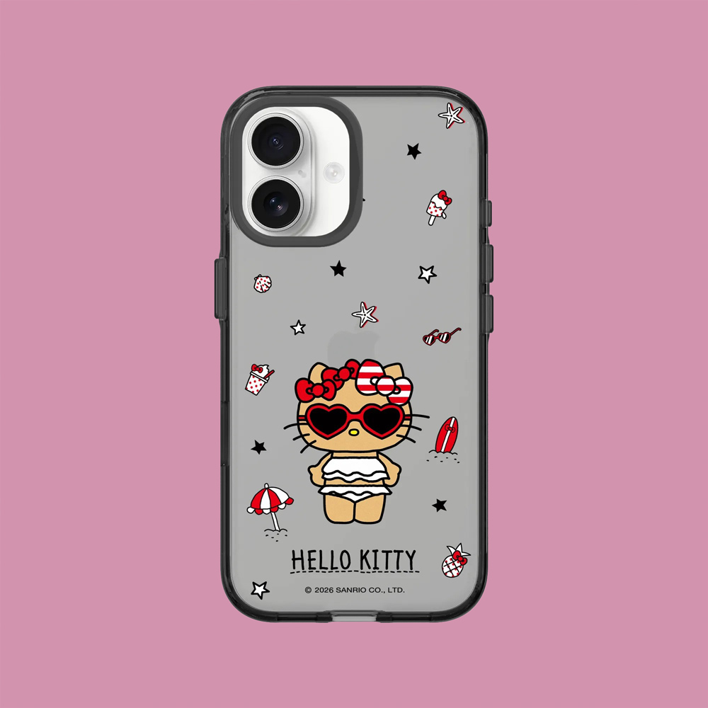 RHINOSHIELD 犀牛盾 iPhone 17e/16e 共用 Clear 抗黃化透明防摔手機殼｜Hello Kitty-愛心墨鏡