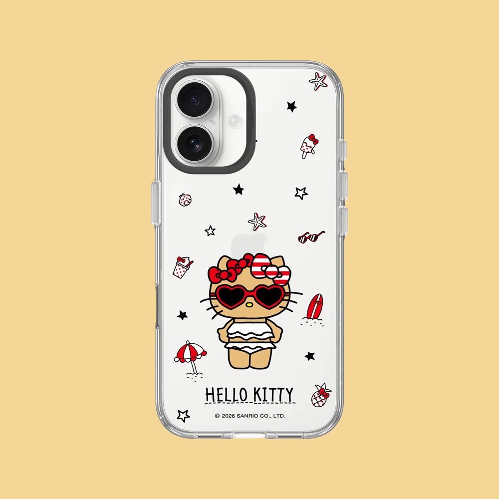 RHINOSHIELD 犀牛盾 iPhone 16/Plus/Pro/Pro Max Clear 抗黃化透明防摔手機殼｜Hello Kitty-愛心墨鏡